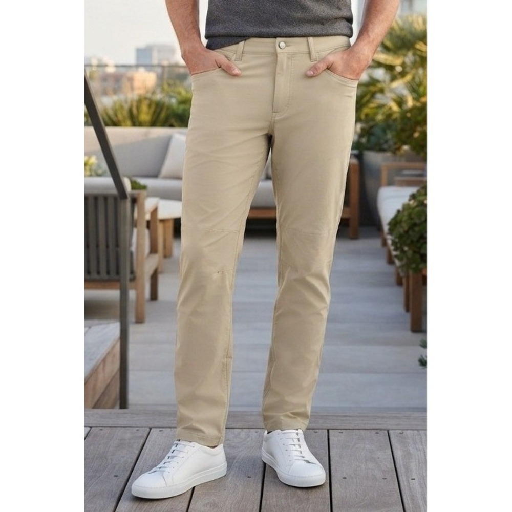 Orvis Hiking Tech Pants Men's 34x32 Tan Stretch Recycled Nylon Outdoor Casual